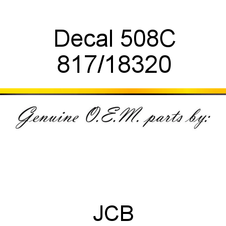 Decal, 508C 817/18320