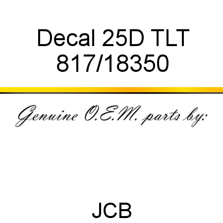 Decal, 25D TLT 817/18350