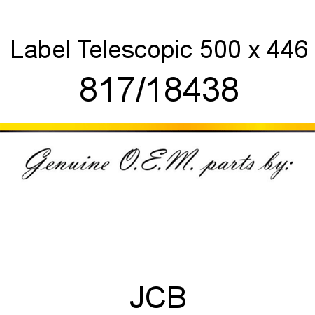 Label, Telescopic, 500 x 446 817/18438