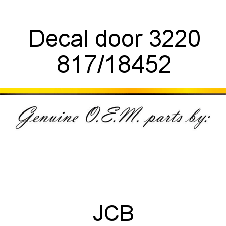 Decal, door, 3220 817/18452