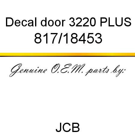Decal, door, 3220 PLUS 817/18453