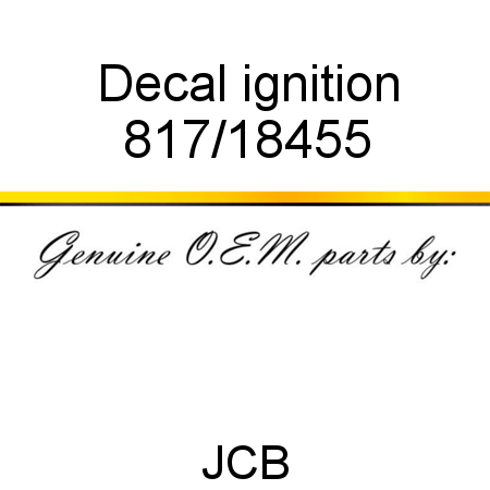 Decal, ignition 817/18455