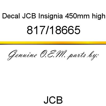 Decal, JCB Insignia, 450mm high 817/18665