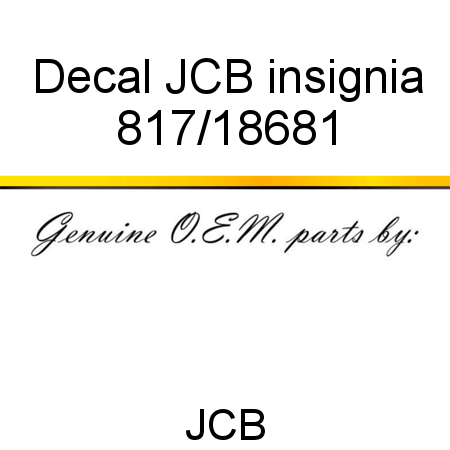 Decal, JCB insignia 817/18681