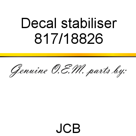 Decal, stabiliser 817/18826