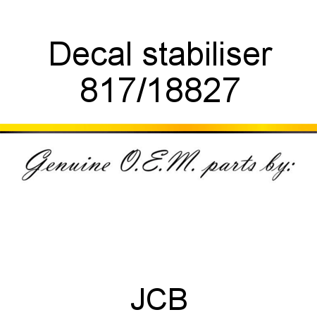 Decal, stabiliser 817/18827
