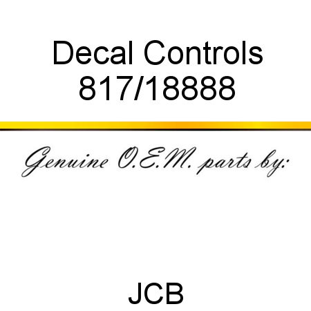 Decal, Controls 817/18888