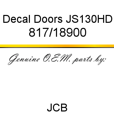 Decal, Doors, JS130HD 817/18900