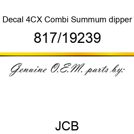 Decal, 4CX Combi Summum, dipper 817/19239