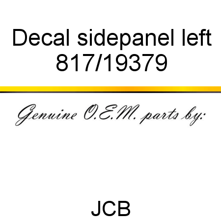 Decal, sidepanel, left 817/19379