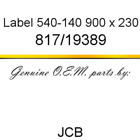 Label, 540-140, 900 x 230 817/19389