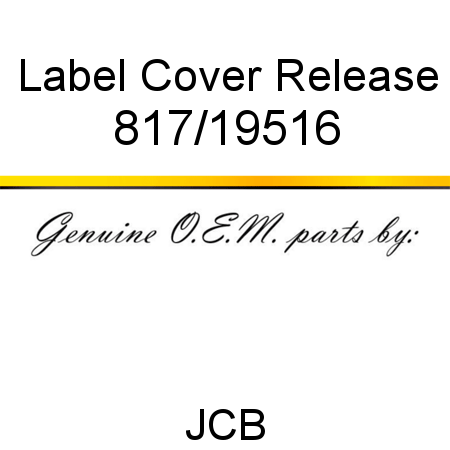 Label, Cover Release 817/19516