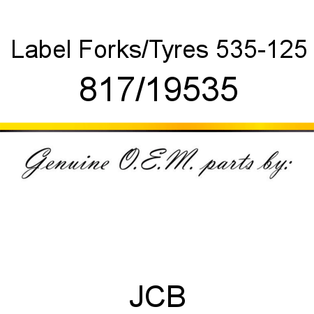 Label, Forks/Tyres 535-125 817/19535