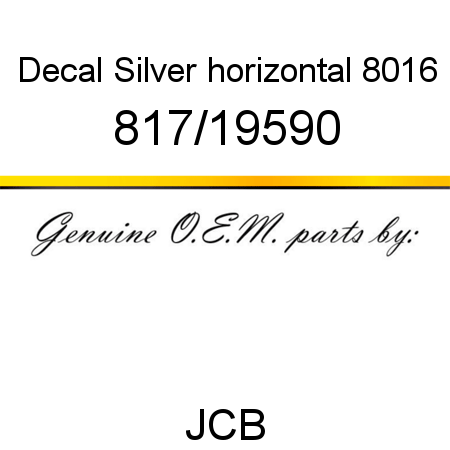 Decal, Silver horizontal, 8016 817/19590