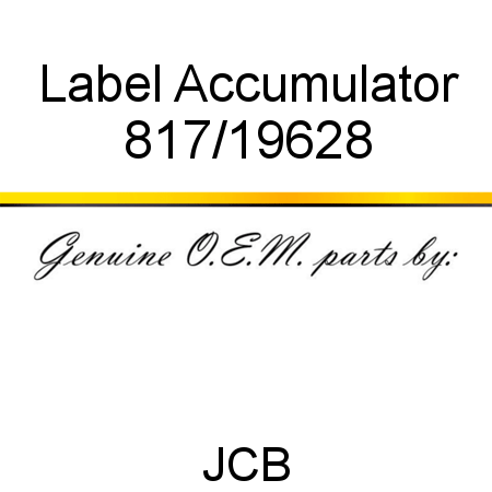 Label, Accumulator 817/19628