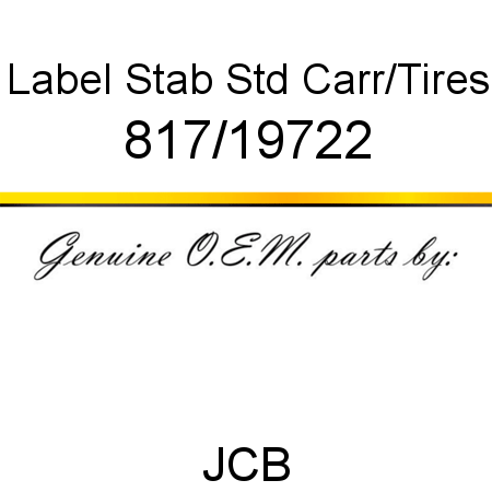 Label, Stab Std Carr/Tires 817/19722