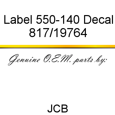 Label, 550-140, Decal 817/19764