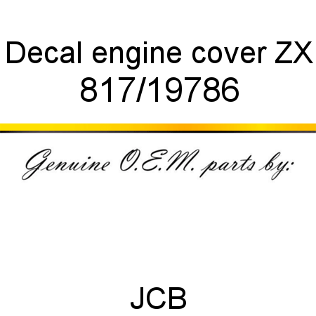 Decal, engine cover, ZX 817/19786