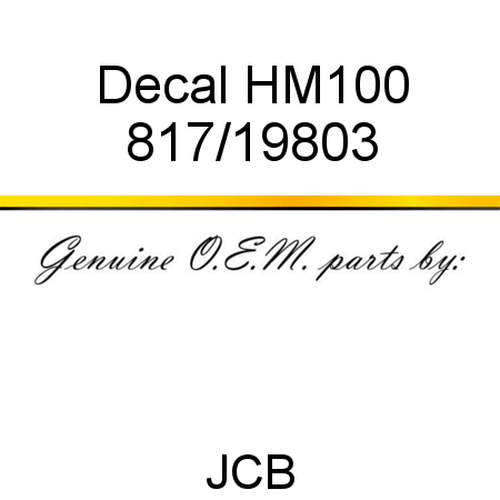 Decal, HM100 817/19803