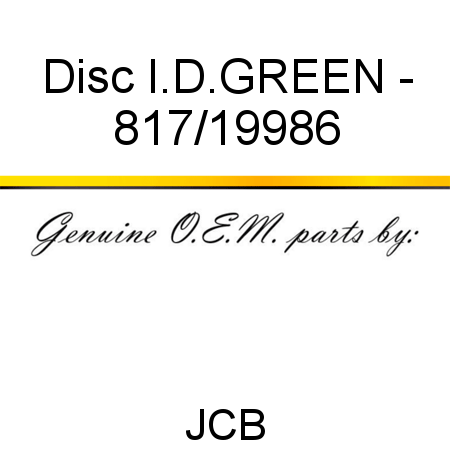 Disc, I.D.GREEN - 817/19986