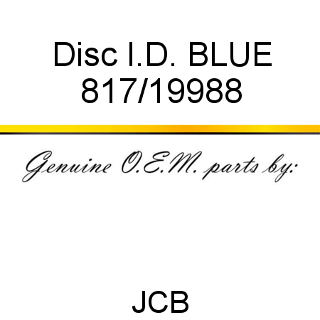 Disc, I.D. BLUE 817/19988