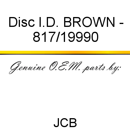 Disc, I.D. BROWN - 817/19990