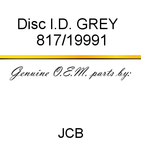 Disc, I.D. GREY + 817/19991