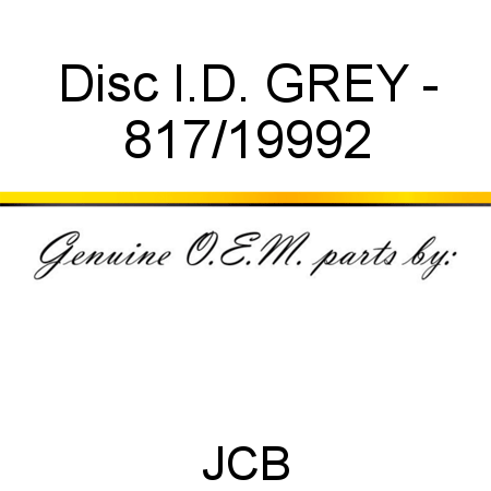 Disc, I.D. GREY - 817/19992