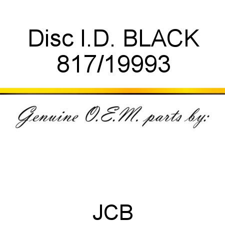 Disc, I.D. BLACK 817/19993