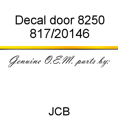 Decal, door, 8250 817/20146