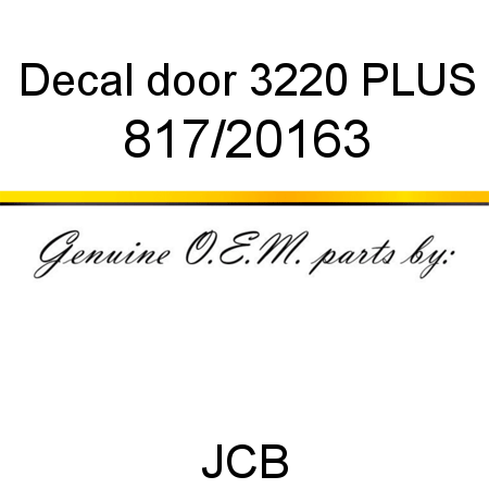 Decal, door 3220 PLUS 817/20163