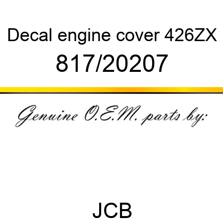 Decal, engine cover, 426ZX 817/20207