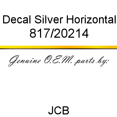 Decal, Silver Horizontal 817/20214