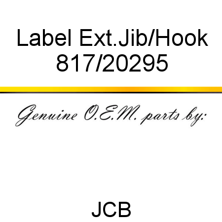 Label, Ext.Jib/Hook 817/20295