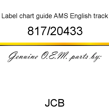 Label, chart, guide AMS, English, track 817/20433
