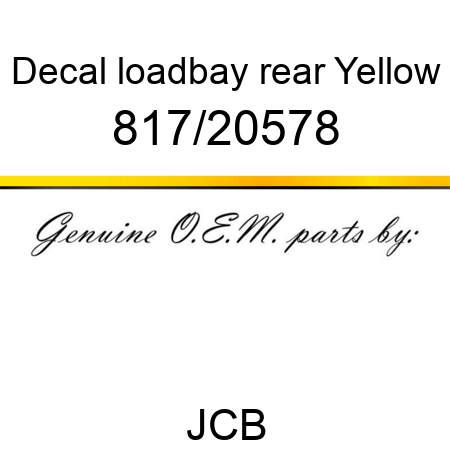 Decal, loadbay rear, Yellow 817/20578