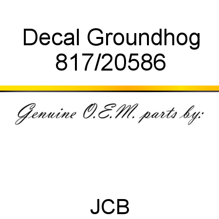 Decal, Groundhog 817/20586