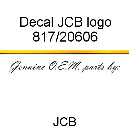 Decal, JCB logo 817/20606
