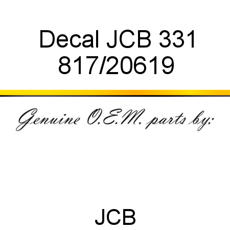 Decal, JCB 331 817/20619