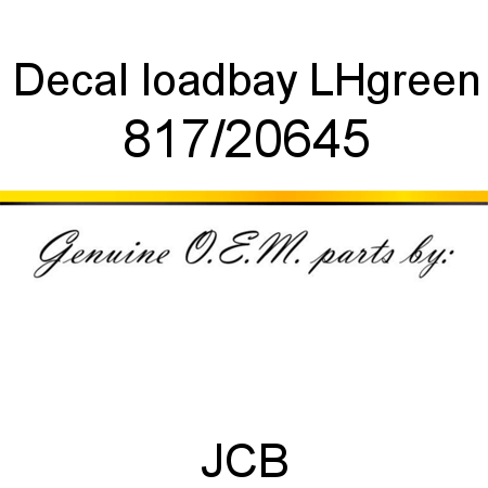 Decal, loadbay LH,green 817/20645