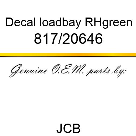 Decal, loadbay RH,green 817/20646