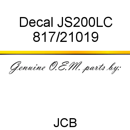 Decal, JS200LC 817/21019
