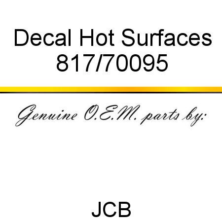 Decal, Hot Surfaces 817/70095