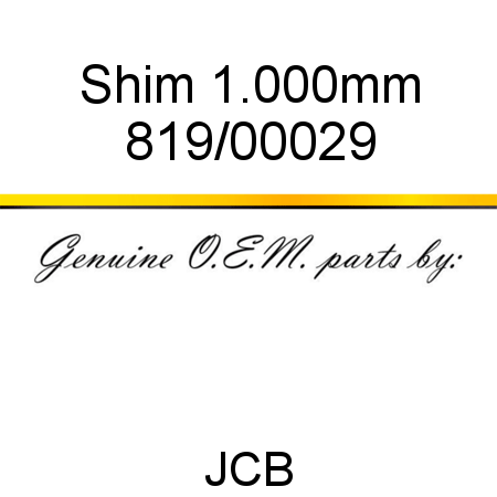 Shim, 1.000mm 819/00029