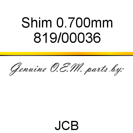 Shim, 0.700mm 819/00036