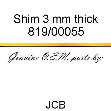 Shim, 3 mm thick 819/00055