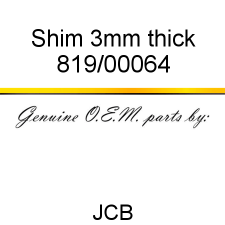 Shim, 3mm thick 819/00064