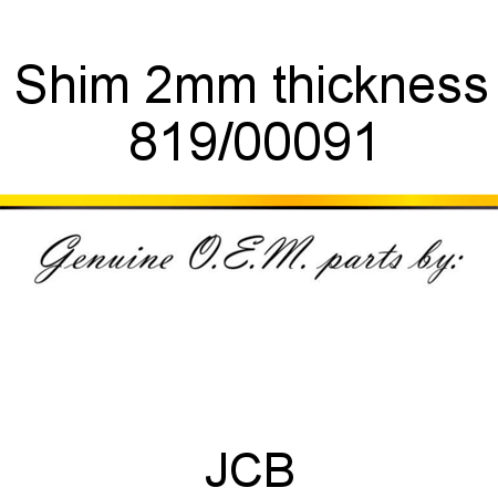 Shim, 2mm thickness 819/00091