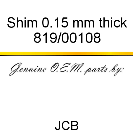 Shim, 0.15 mm thick 819/00108