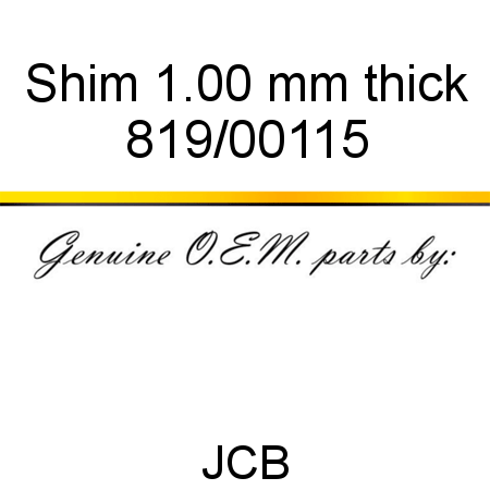 Shim, 1.00 mm thick 819/00115